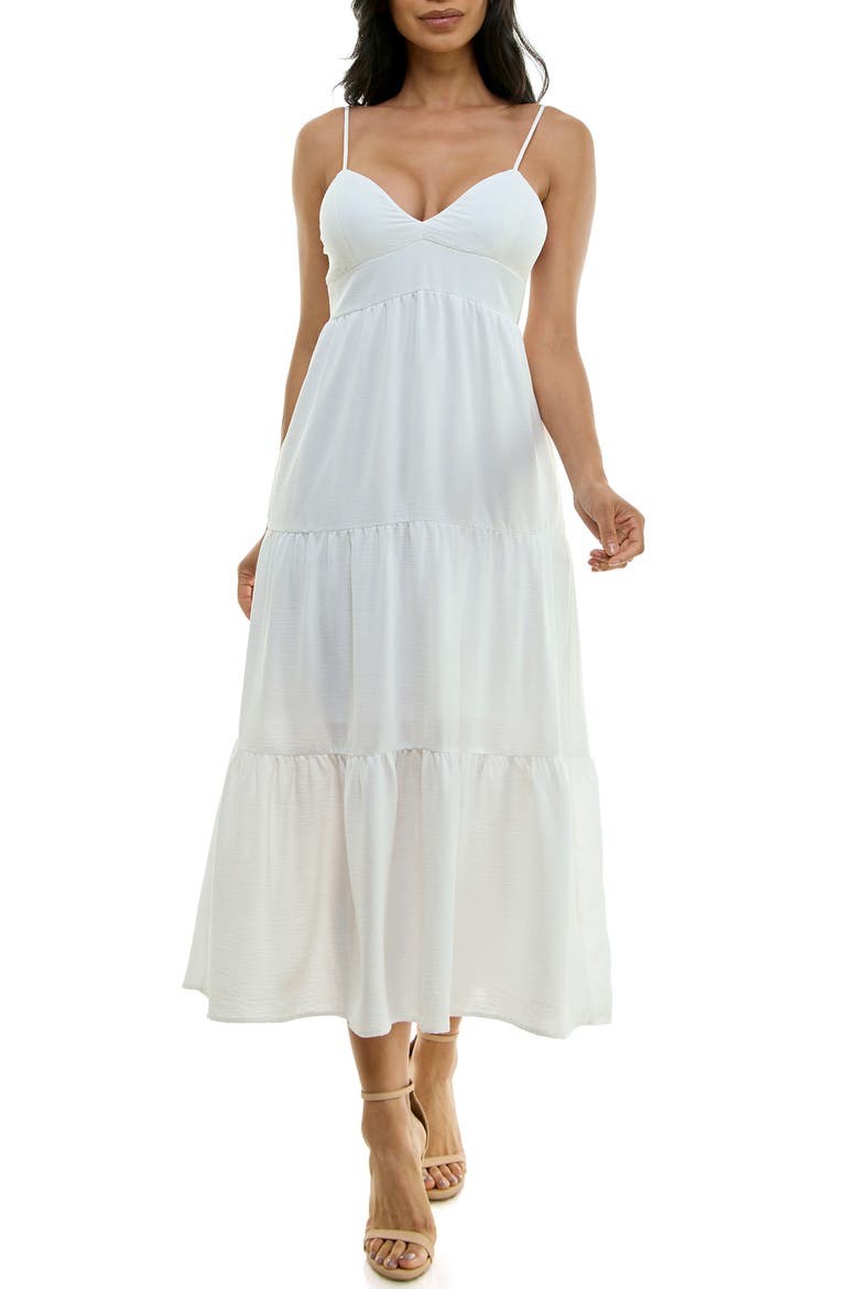 Back Cutout Midi Dress, Main, color, WHITE JM