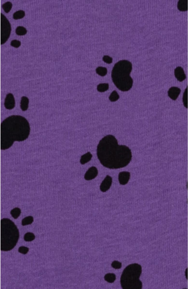 Leveret Footed Printed Cotton Matching Family Pajamas, Coordinated Prints, Alternate, color, Purple Dog Paw