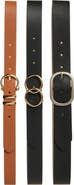 Vince Camuto Set of 3 Faux Leather Belts