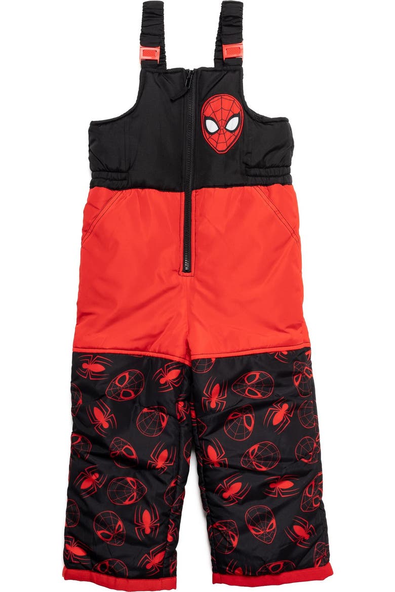 Spider-Man One Piece Ski Bib, Main, color, Spider Man Black Red