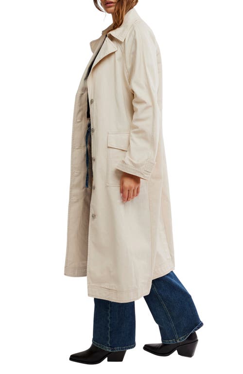 Shop Free People Perry Washed Cotton Trench Coat In French Oak