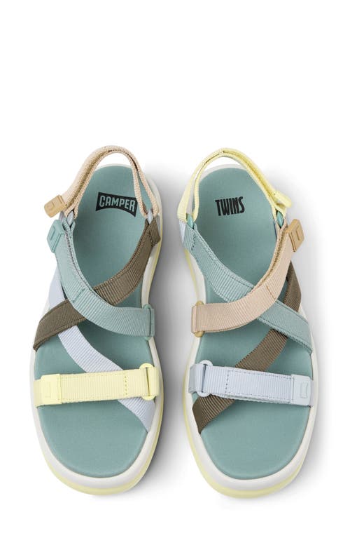 Camper Pelotas Flota Up Platform Sandal In Yellow Multi