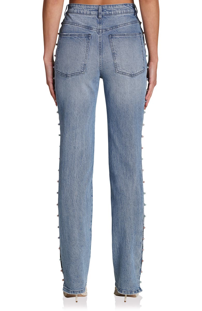 Avec Les Filles Embellished Straight Leg Jeans, Alternate, color, Seine Wash