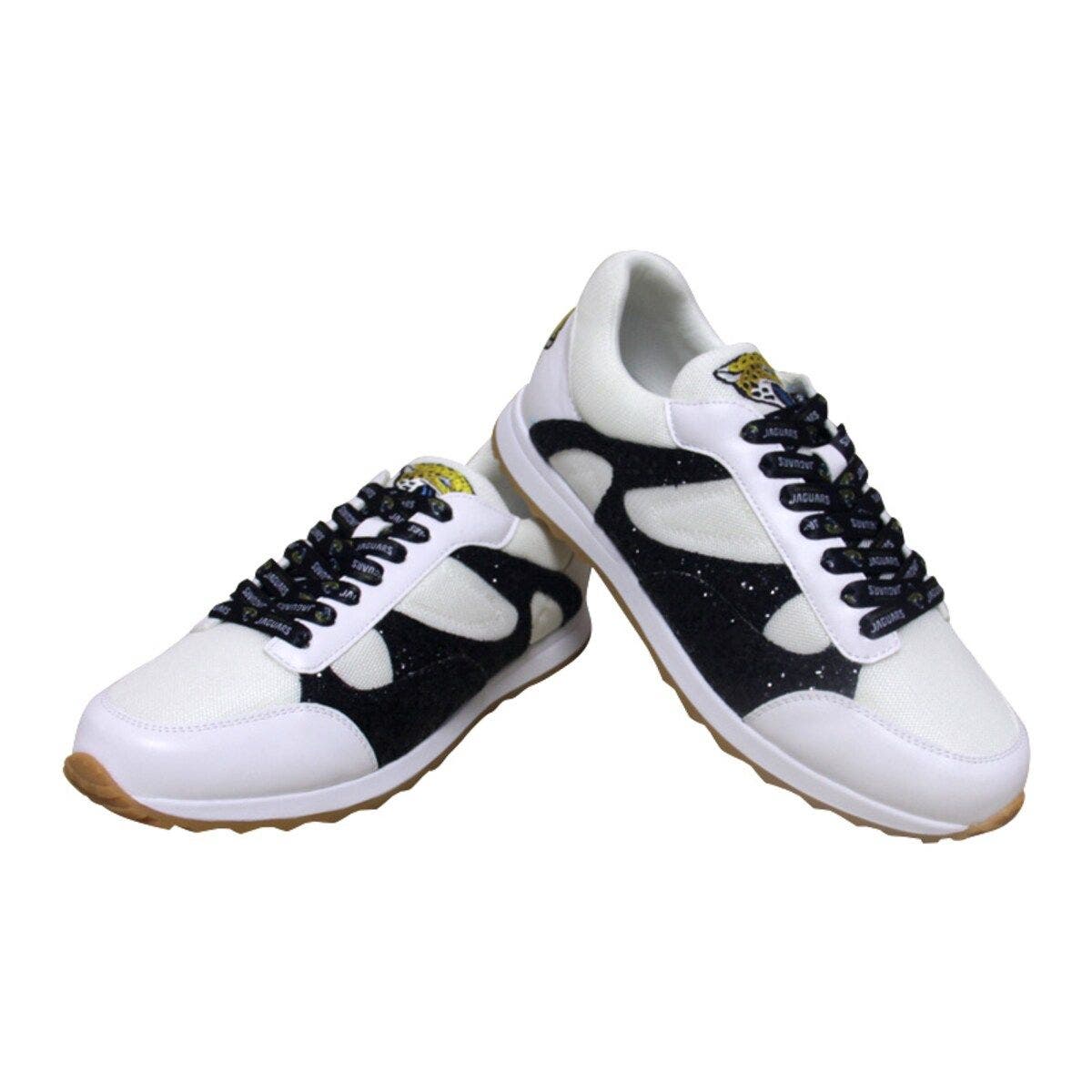 CUCE Women's Cuce  White Jacksonville Jaguars Glitter Sneakers, Alternate, color, 