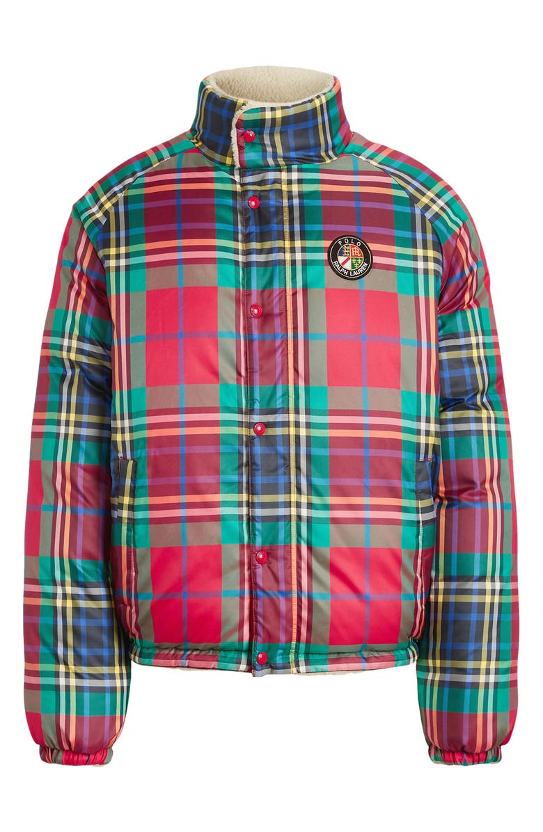 Polo Ralph Lauren Reversible Polo Cookie 650 Fill Power Down Jacket, Alternate, color, Holiday Tartan
