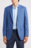 Peter Millar Flynn Classic Fit Blue Plaid Wool Sport Coat