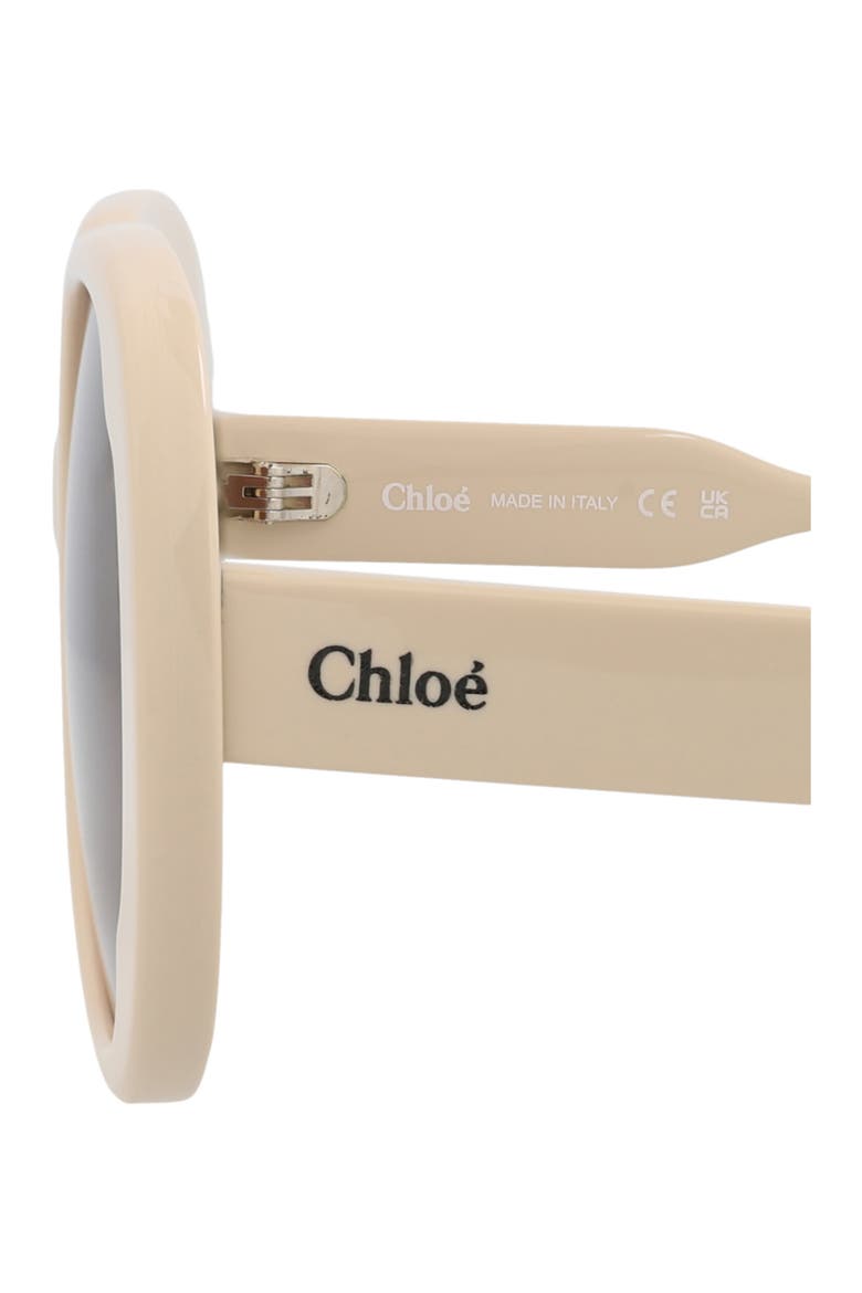 56mm Oversize Round Sunglasses, Alternate, color, IVORY/ BROWN