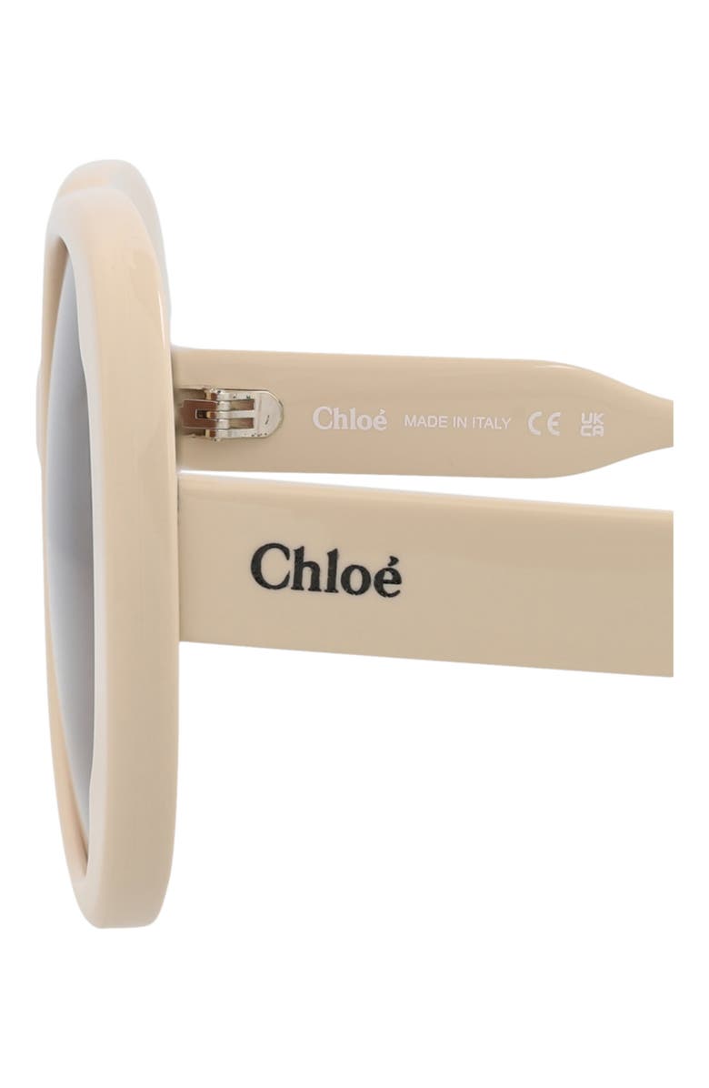 Chloé 56mm Oversize Round Sunglasses, Alternate, color, Ivory/ Brown