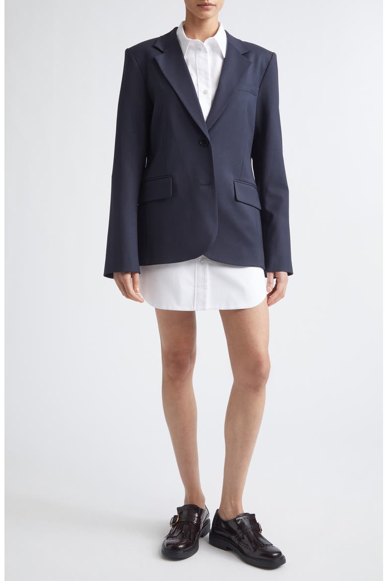 Bunny Ear Tied Long Sleeve Cotton Poplin Shirtdress, Alternate, color, WHITE