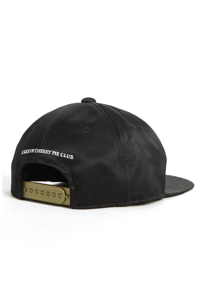 Rose Embroidered Logo Cap, Alternate, color, B BLACK