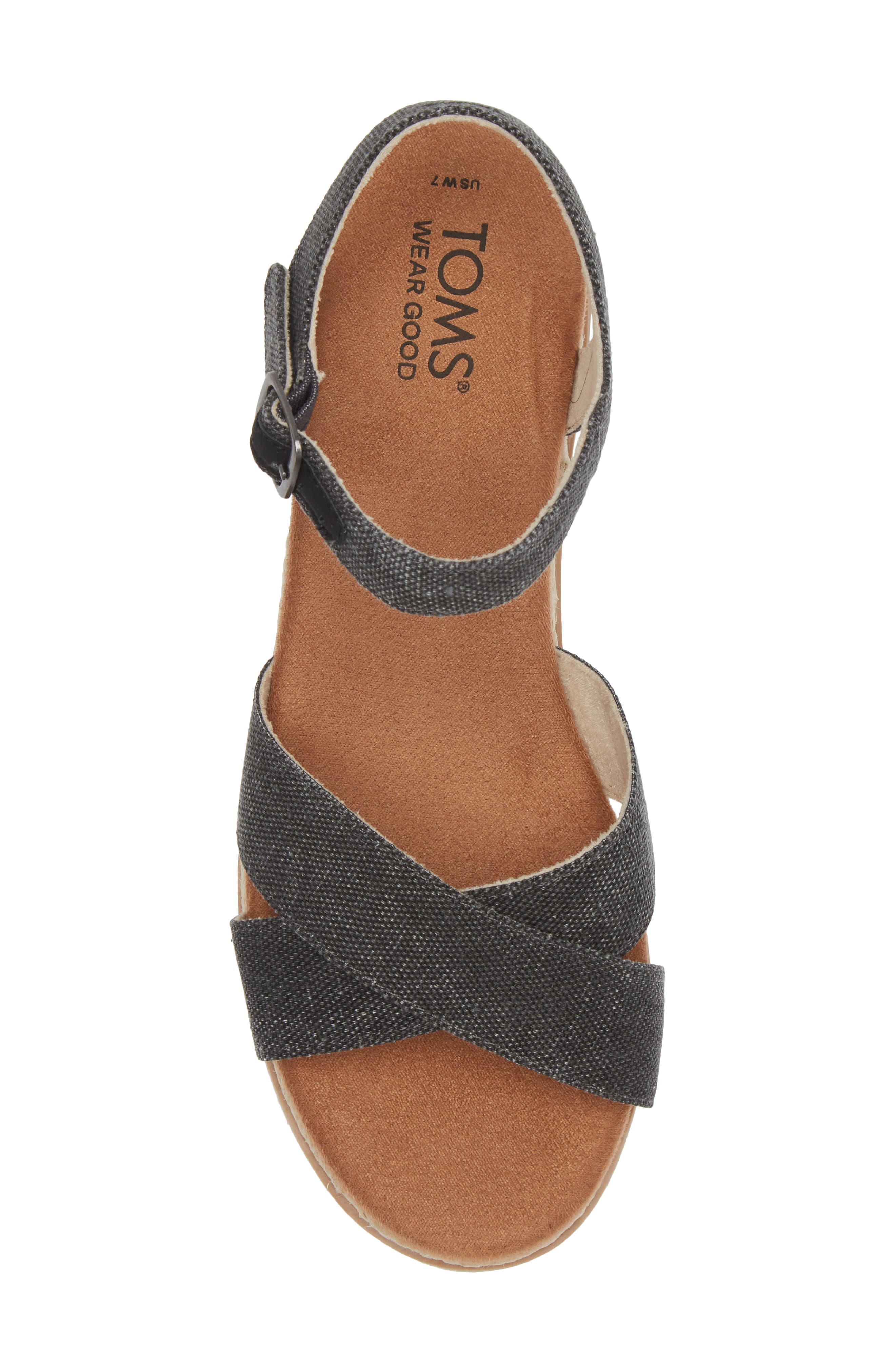TOMS Gia Platform Wedge Sandal, Alternate, color, Black