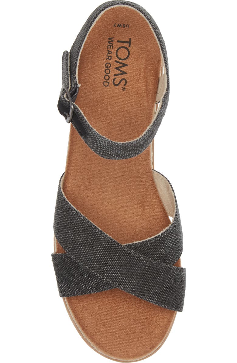 TOMS Gia Platform Wedge Sandal, Alternate, color, Black