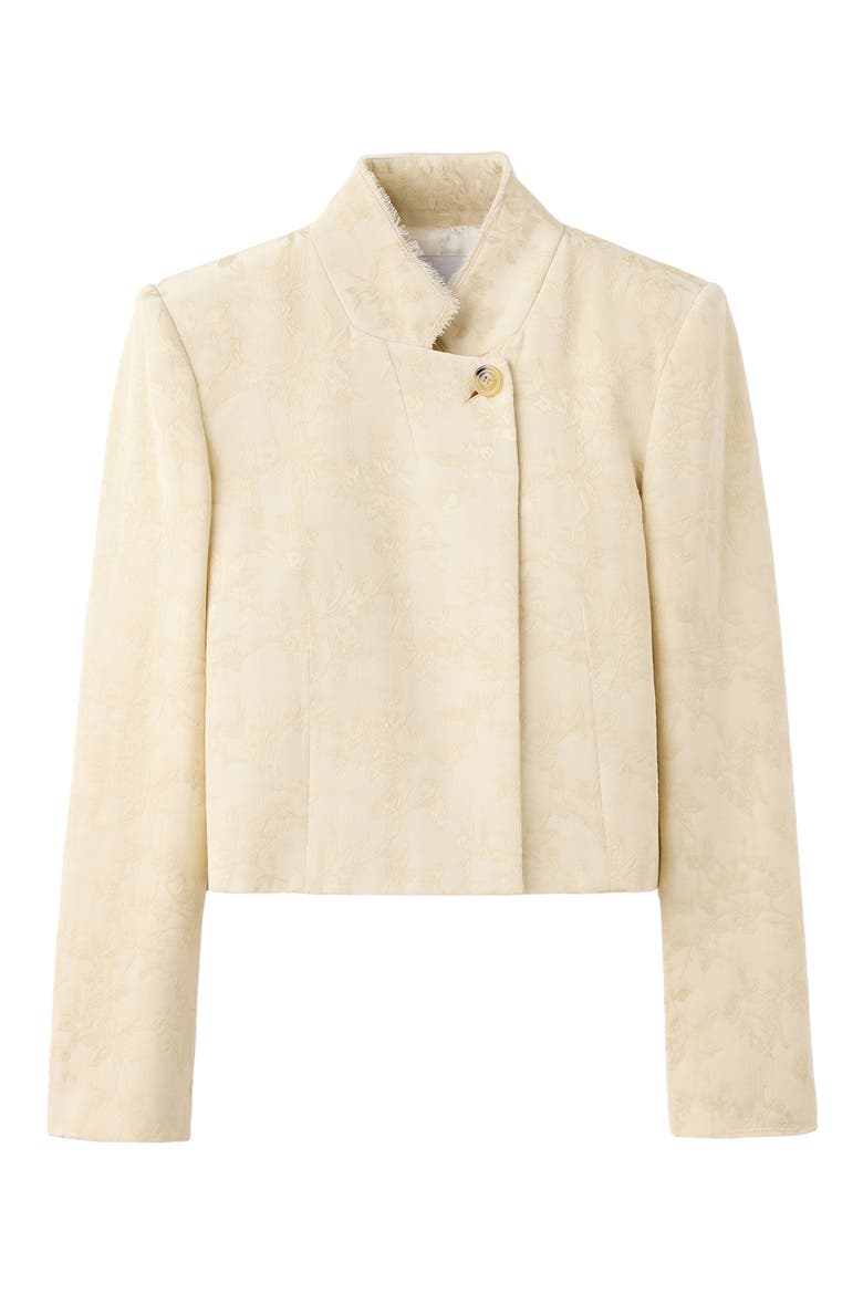 Jacquard Cropped Jacket, Main, color, IVORY WHITE