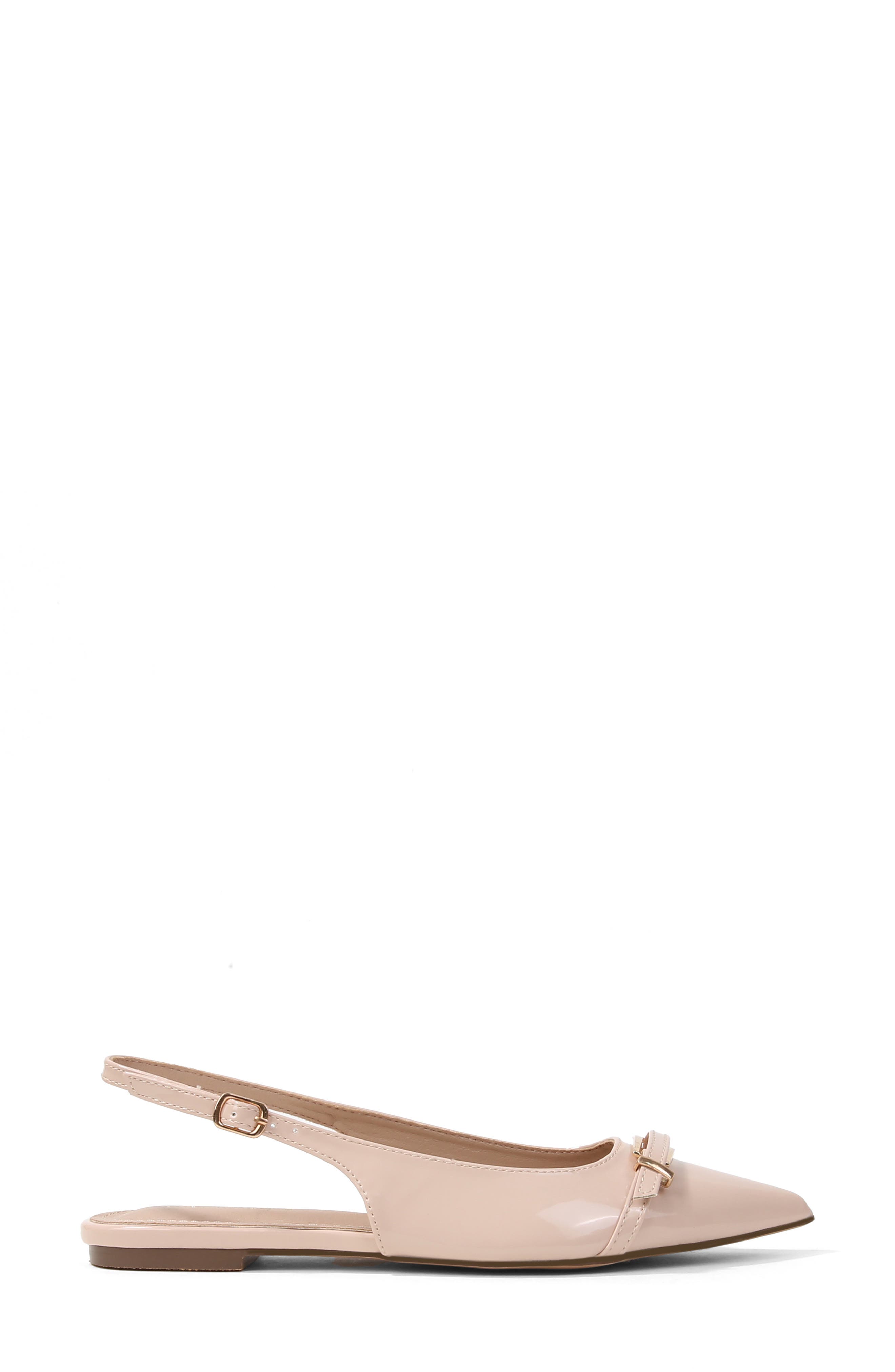 Chantal Pointed Toe Slingback Flat, Alternate, color, BEIGE