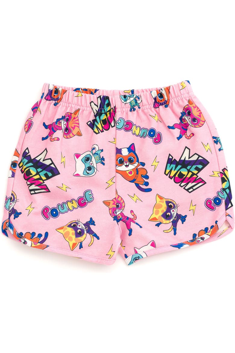 Super Kitties 2-Piece Sweatshirt and Shorts Set, Alternate, color, Pink SuperKitties