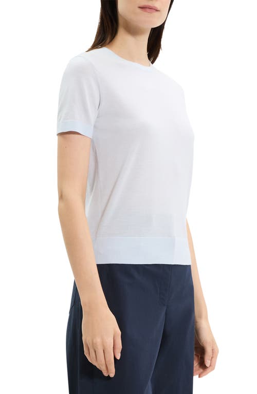 Theory Regal Merino Wool Short-sleeve Crew T-shirt In Blue