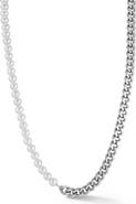 Yield of Men Men's Faux Pearl & Curb Chain Necklace