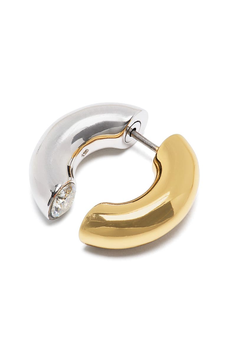 Kate Spade New York front/back huggie earrings, Alternate, color, Silver Gold