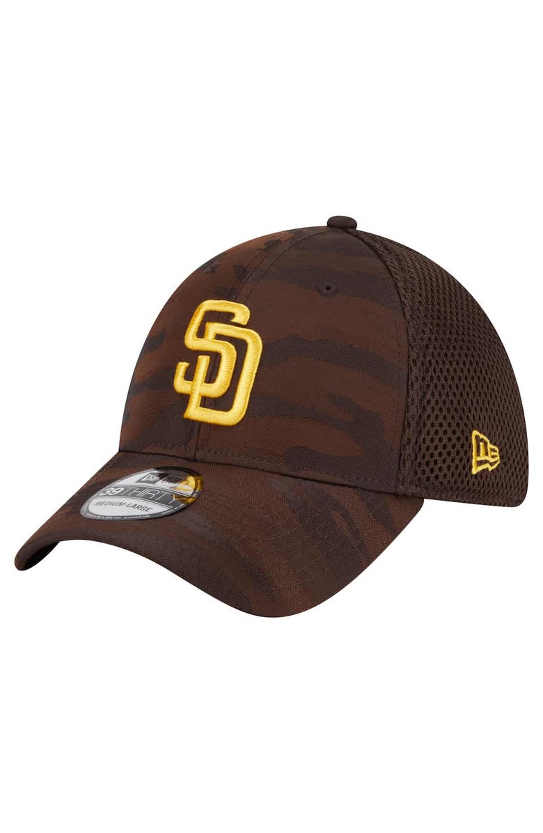 New Era Men's New Era Dark Brown San Diego Padres Subtle Camo 39THIRTY Flex Hat, Main, color, Dark Brown