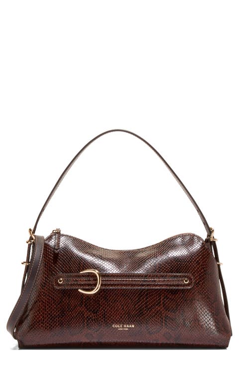 Vivianne Snake Embossed Leather Shoulder Bag