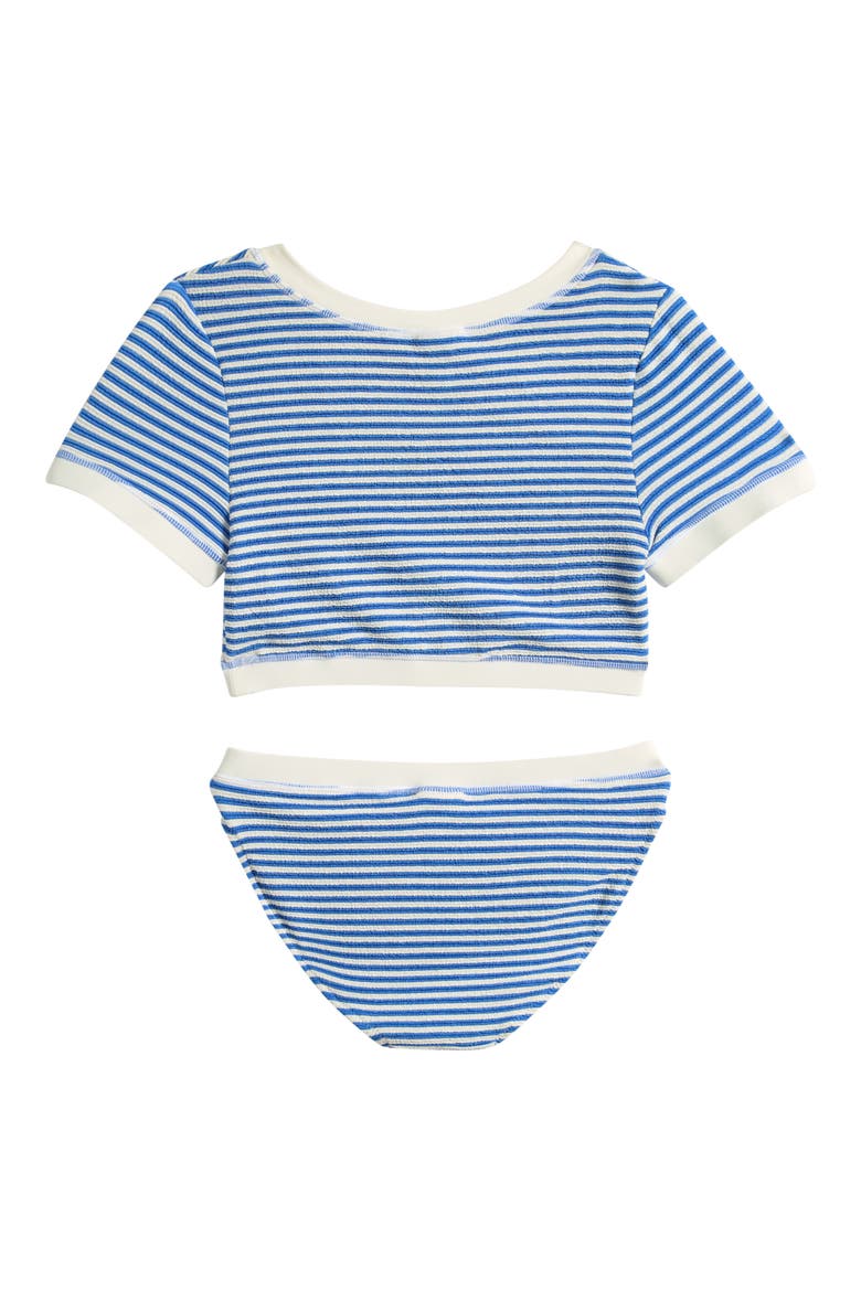 Kids' Stripe Two-Piece Swimsuit, Alternate, color, BLUE