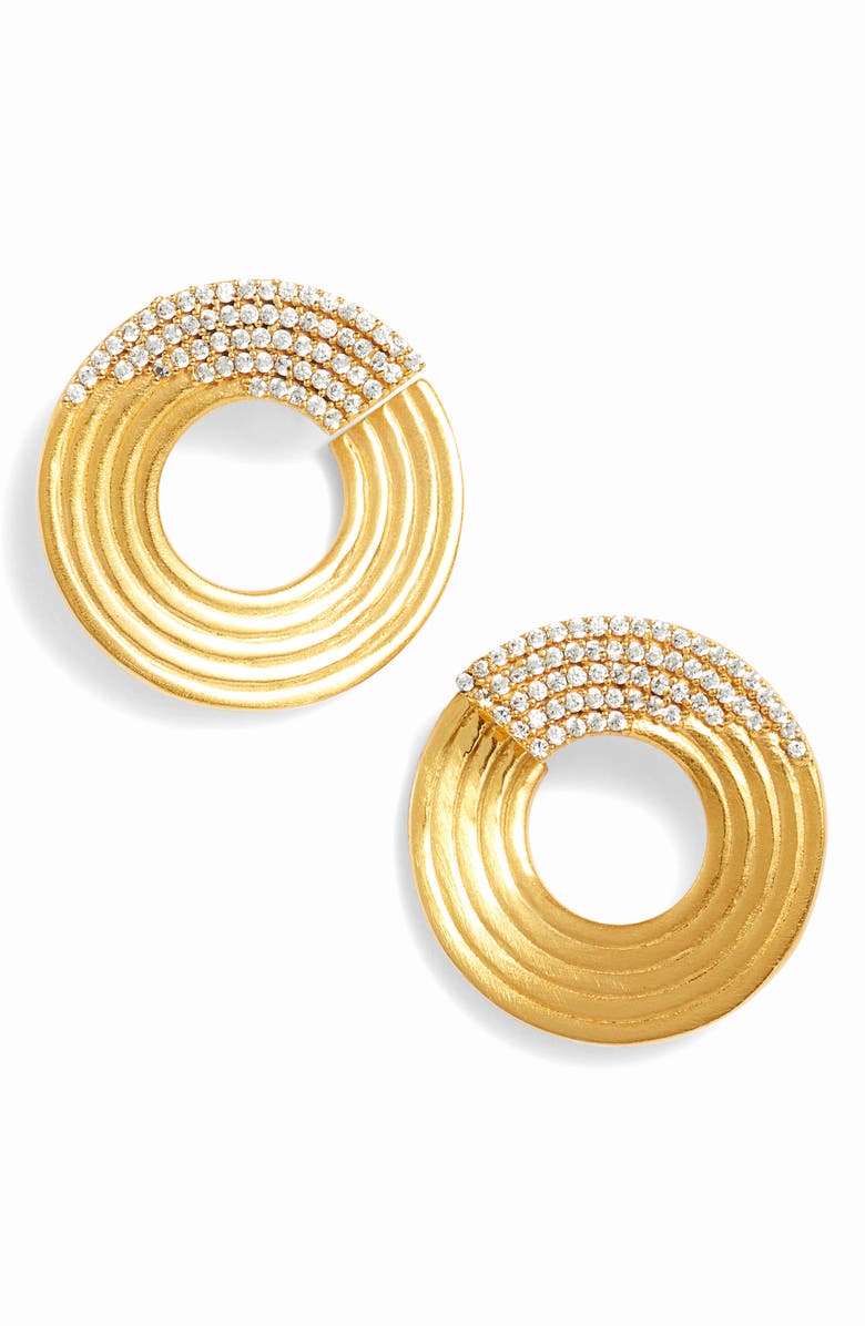 Dean Davidson Zaha Stud Earrings, Main, color, White Topaz/ Gold