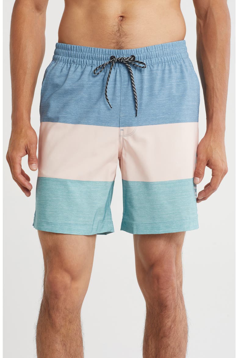 Colorblocked Volley Swim Trunks, Main, color, HYPNOTIC