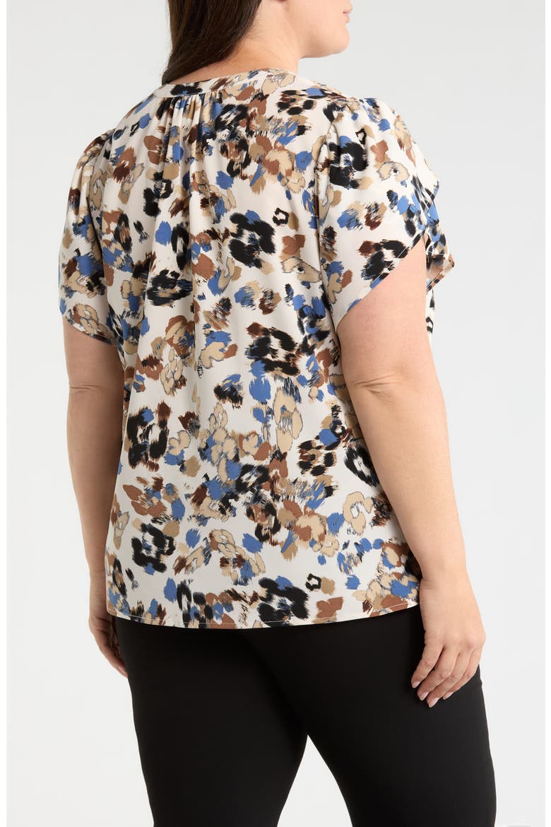 Print Tulip Sleeve Top, Alternate, color, WHITE DOVE MULTI
