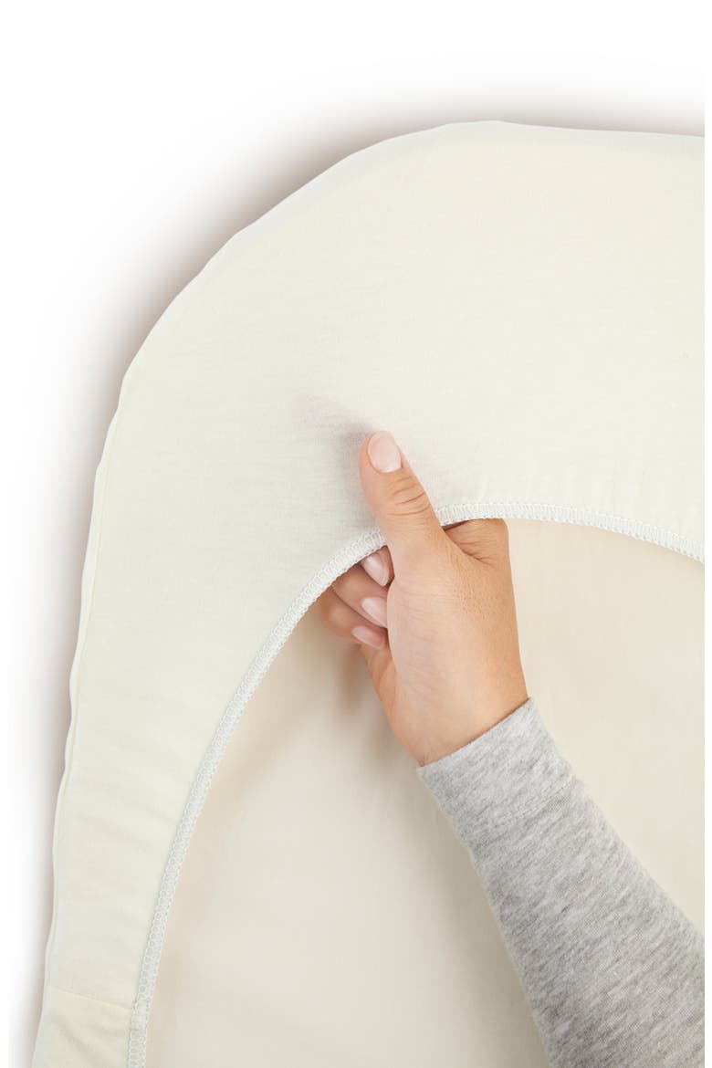 Organic Cotton Fitted Cradle Sheet, Alternate, color, NATURAL ORGANIC WHITE