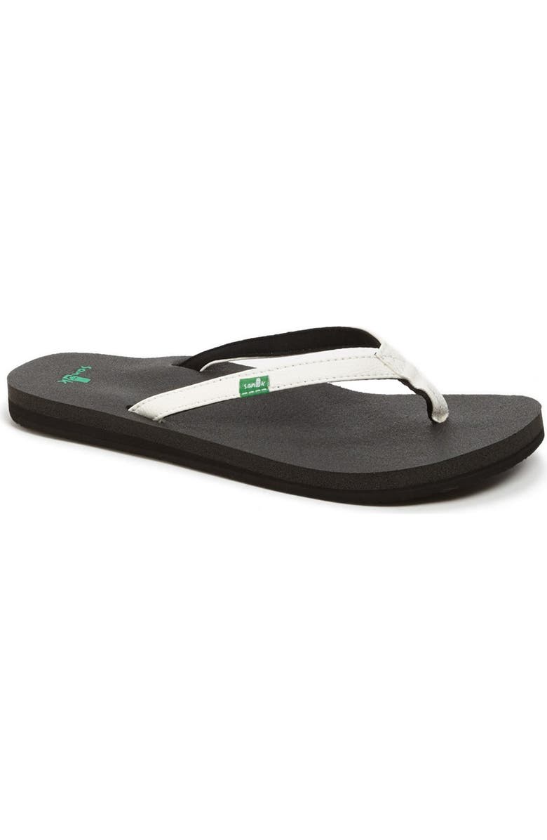 Sanuk 'Yoga Joy' Flip Flop, Main, color, White