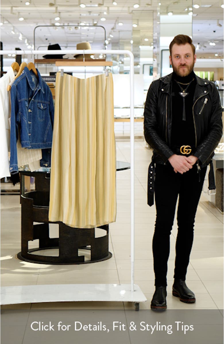 Ombré Stripe Pleated Maxi Skirt, sales video thumbnail