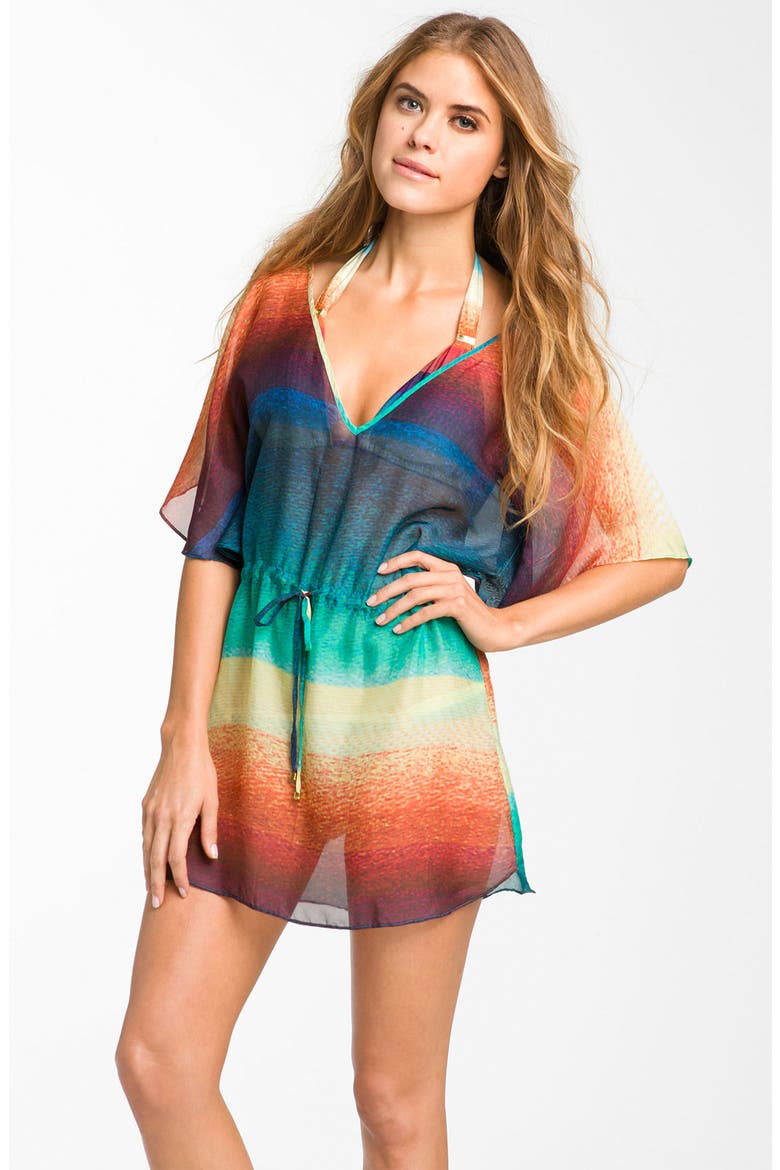 ViX Swimwear 'Buzios Lina' Silk Caftan Cover-Up, Main, color, RAINBOW