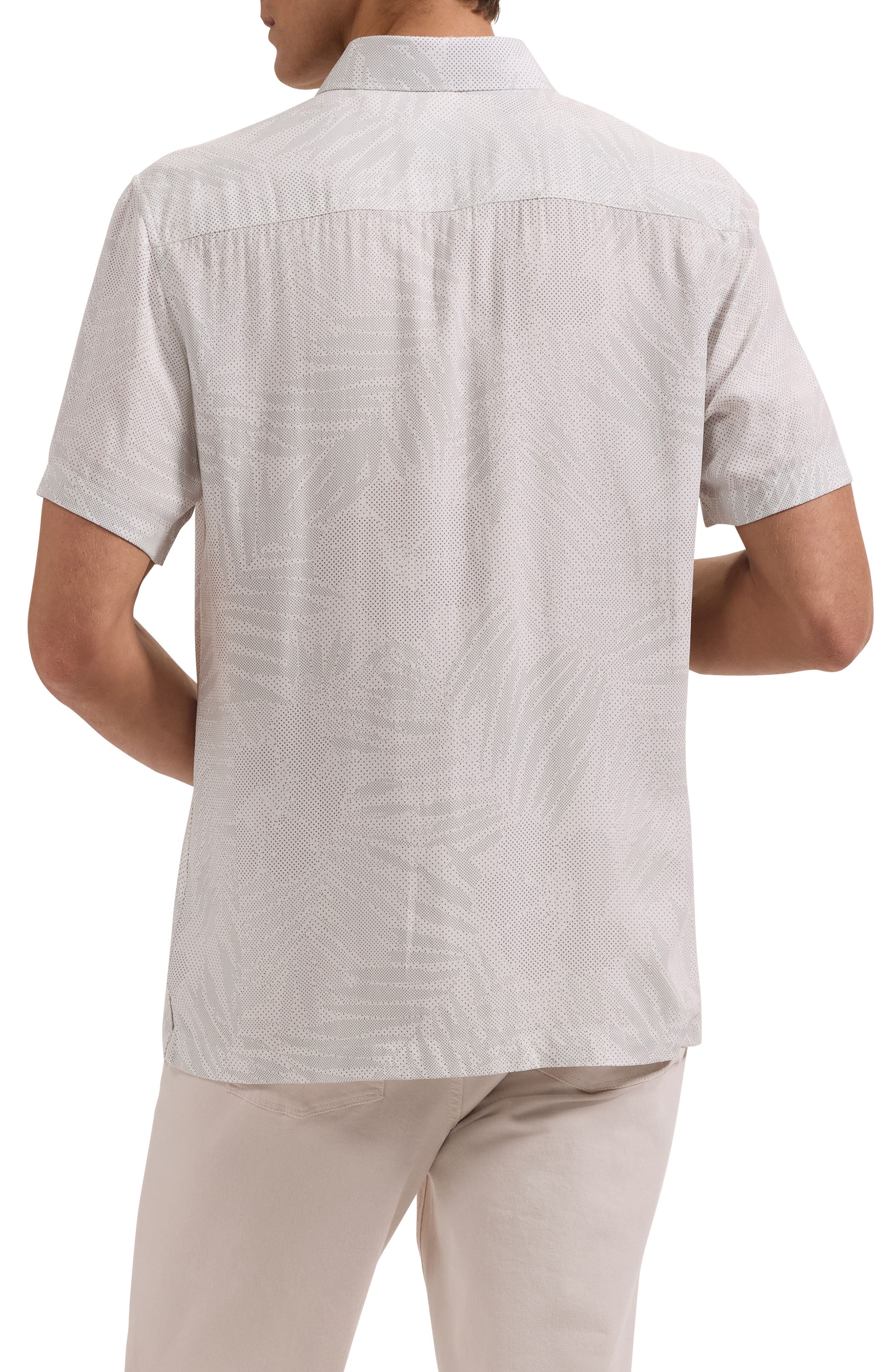 Vero Shaped Fit Microdot Short Sleeve Button-Up Shirt - image 2
