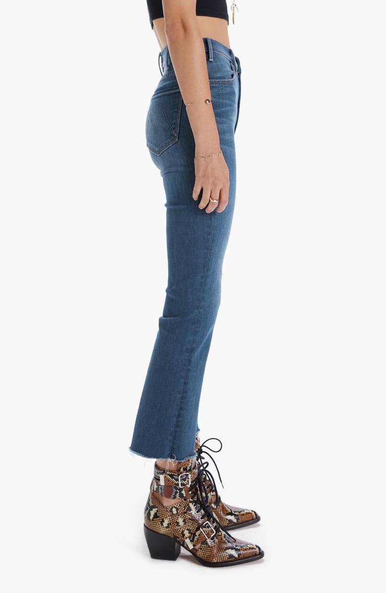 MOTHER The Hustler Frayed High Waist Ankle Flare Jeans, Alternate, color, 