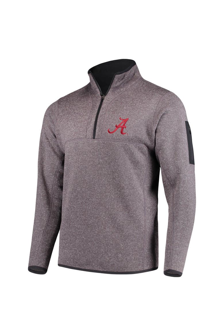 Men's Antigua Charcoal Alabama Crimson Tide Fortune Half-Zip Sweatshirt, Main, color, Charcoal