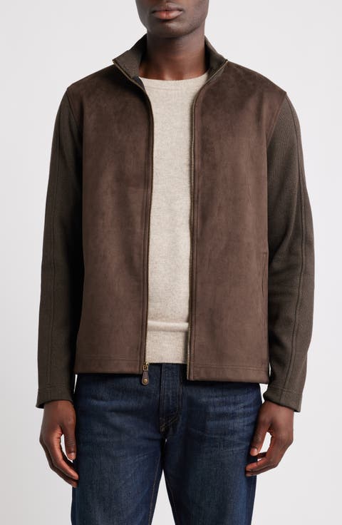 Sueded Mixed Media Jacket