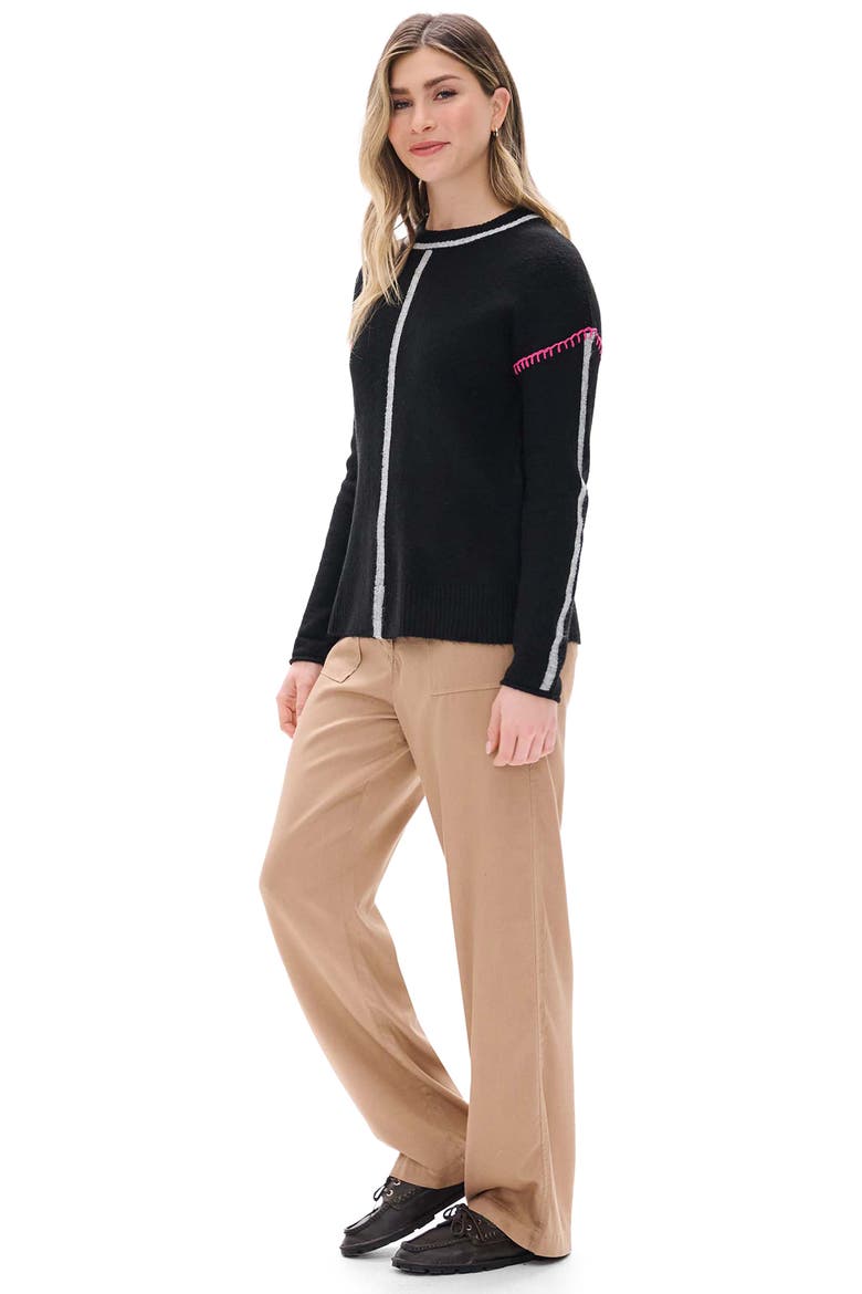 Maeve Crewneck Sweater, Alternate, color, BLACK