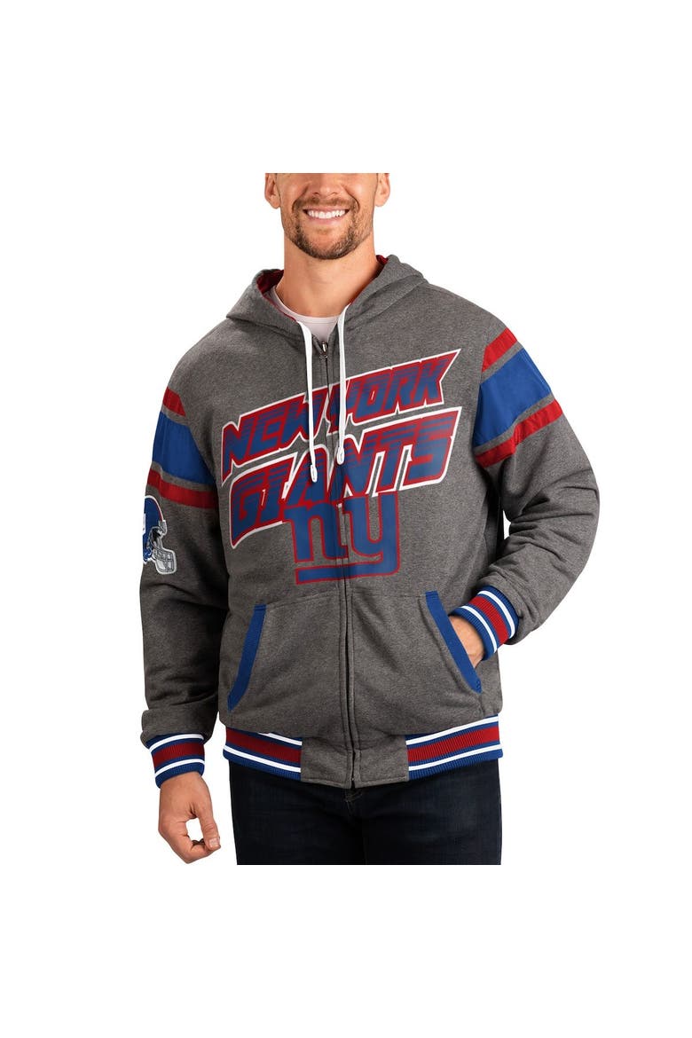 Men's G-III Sports by Carl Banks Royal/Gray New York Giants Extreme Full Back Reversible Hoodie Full-Zip Jacket, Main, color, Royal