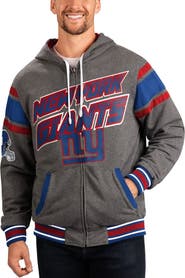 G-III SPORTS BY CARL BANKS Men's G-III Sports by Carl Banks Royal/Gray New York Giants Extreme Full Back Reversible Hoodie Full-Zip Jacket