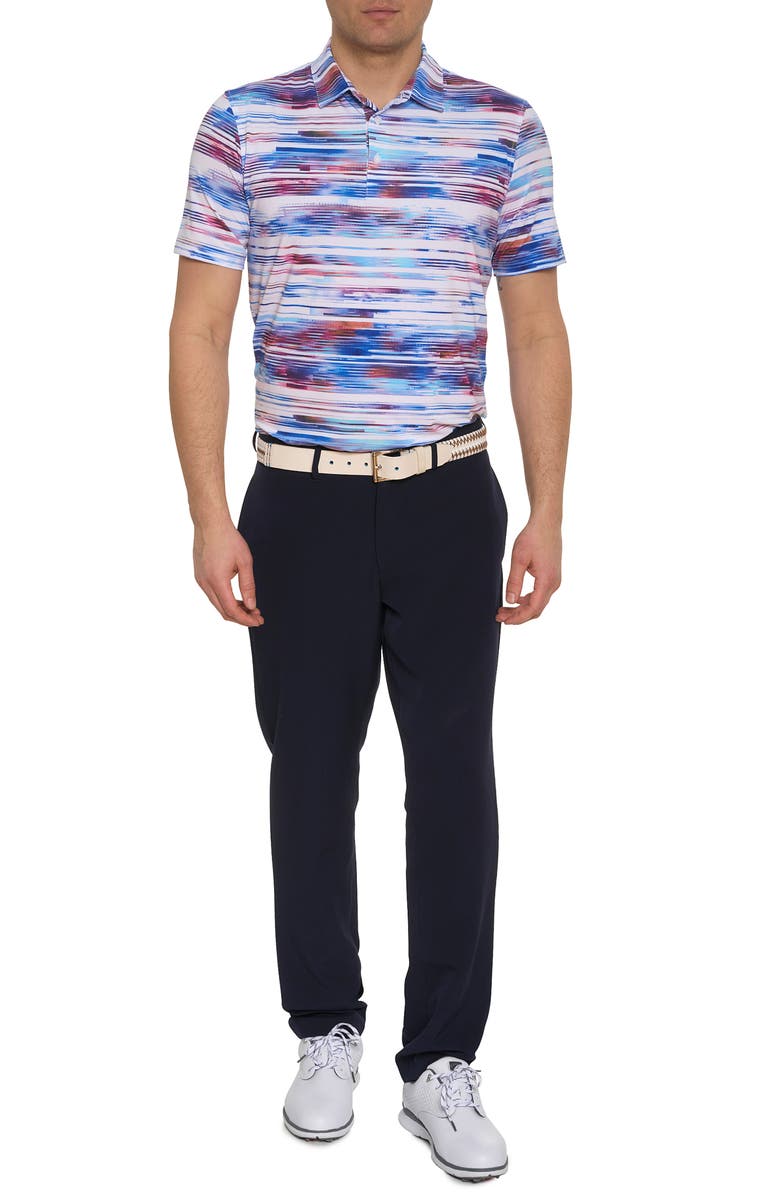 Robert Graham Watzmann Broken Stripe Performance Golf Polo, Alternate, color,