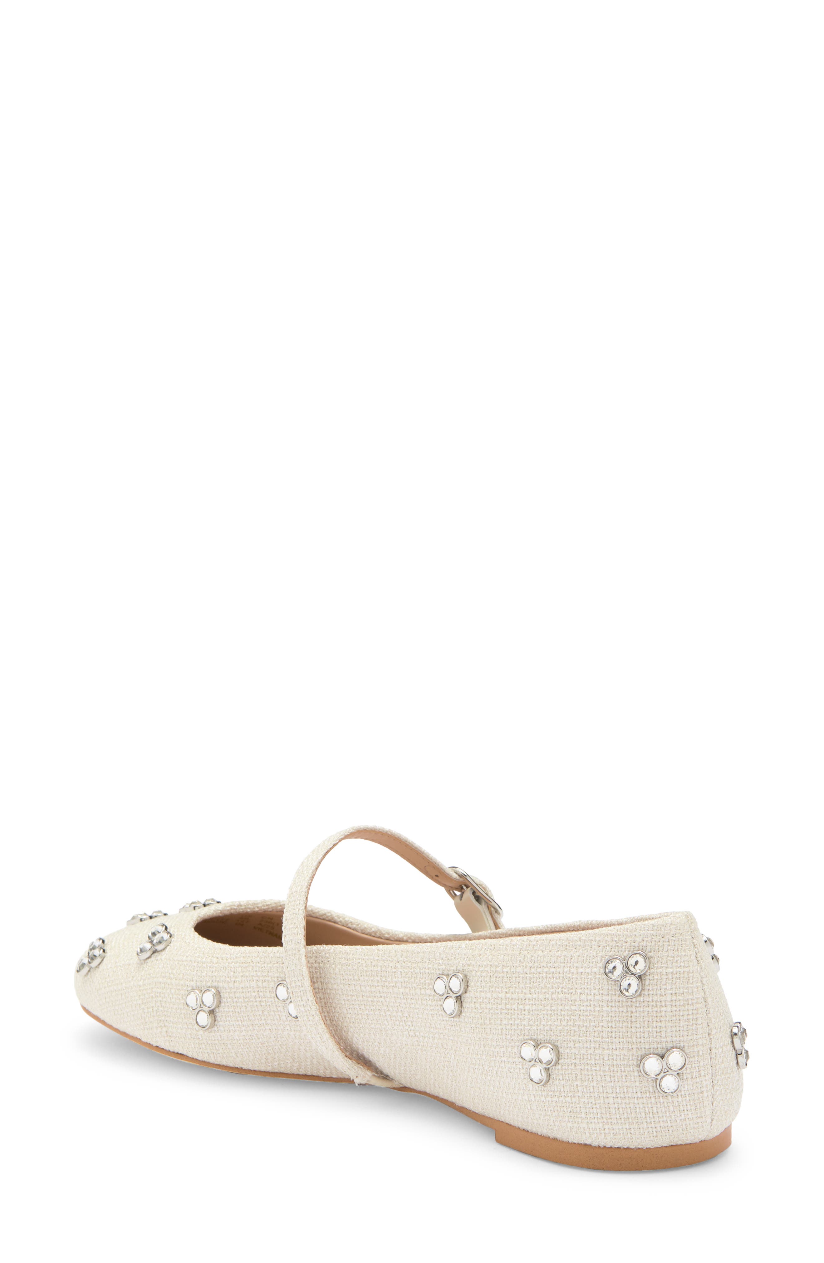 Stuart Weitzman Tammy Crystal Mary Jane Flat, Alternate, color, Cream