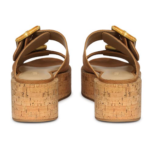 Jelavu Corkie Wedge Cork Sandals With Double Suede Strap In Cognac