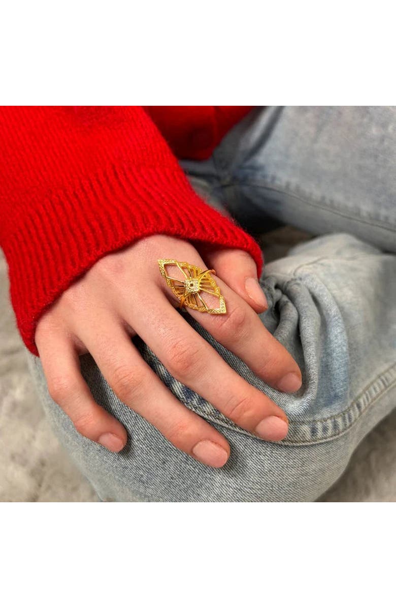 Lucy Quartermaine Mirror Chrysler Ring in Gold Vermeil, Alternate, color, Gold Vermeil