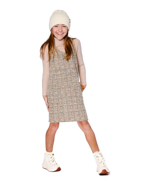 Deux Par Deux Tweed Jumper In Brown