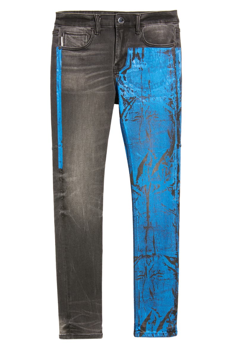 Strat Paint Splatter Super Skinny Jeans, Alternate, color, CRINKLED