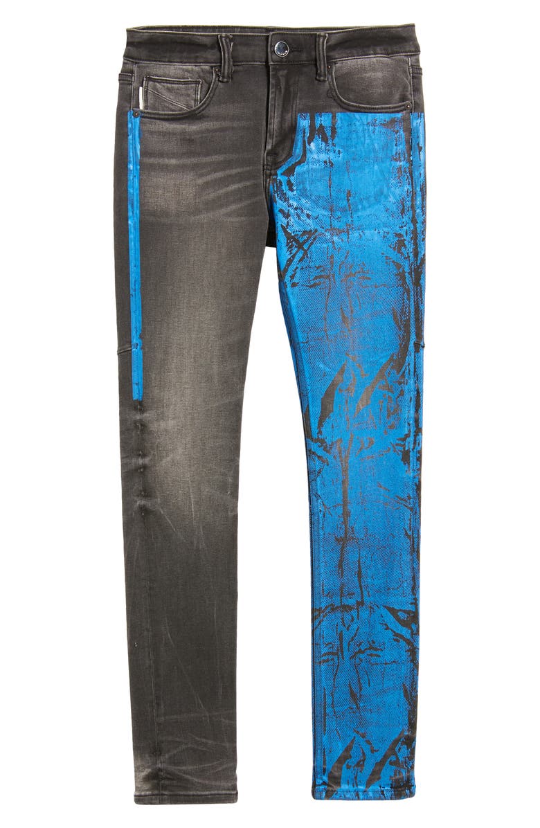 HVMAN Strat Paint Splatter Super Skinny Jeans, Alternate, color, Crinkled