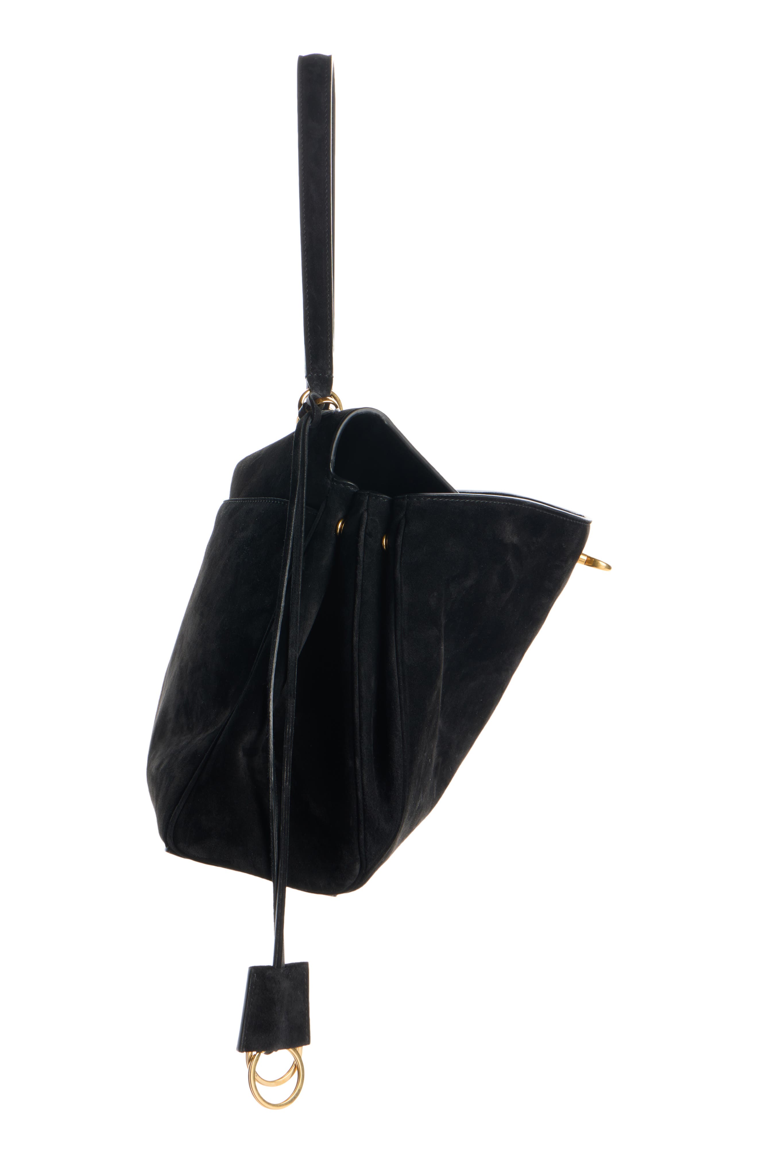Balenciaga Medium Rodeo Suede Top Handle Bag, Alternate, color, 1000 Black