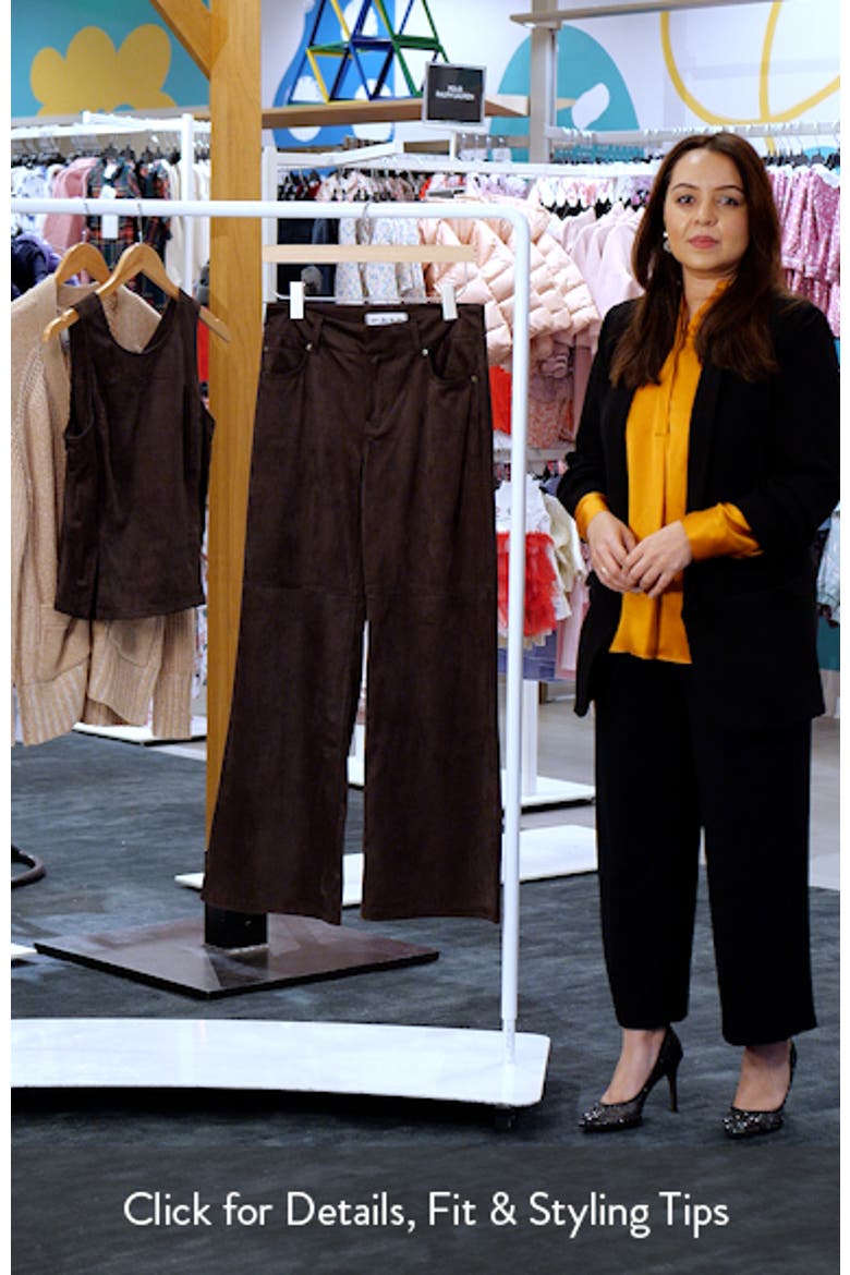 High Waist Wide Leg Faux Suede Jeans video