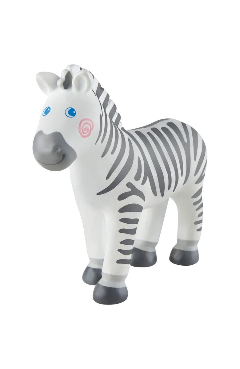 HABA Little Friends Zebra - 4" Chunky Plastic Zoo Animal Toy Figure, Main, color, Multi