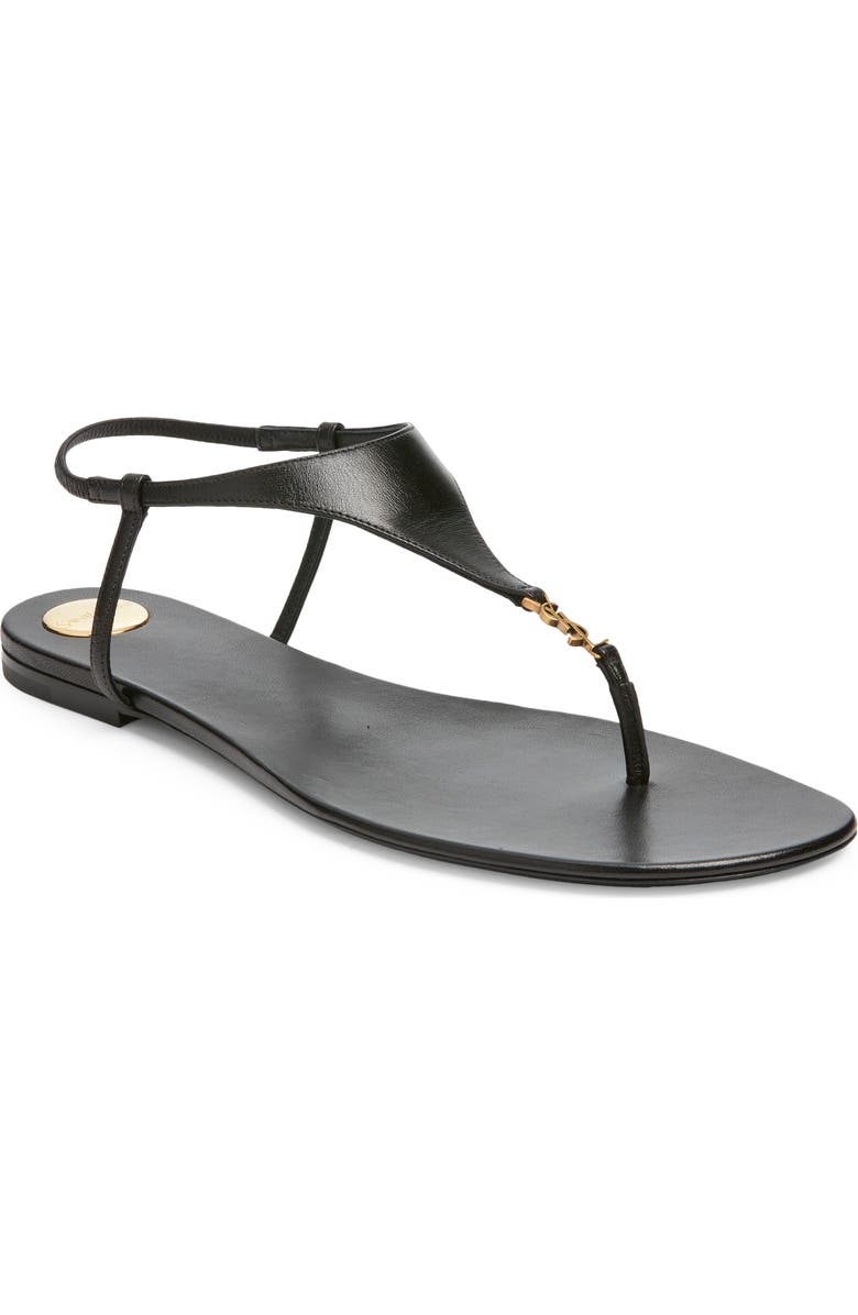 Saint Laurent Cassandra Sandal, Main, color, Noir